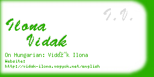 ilona vidak business card